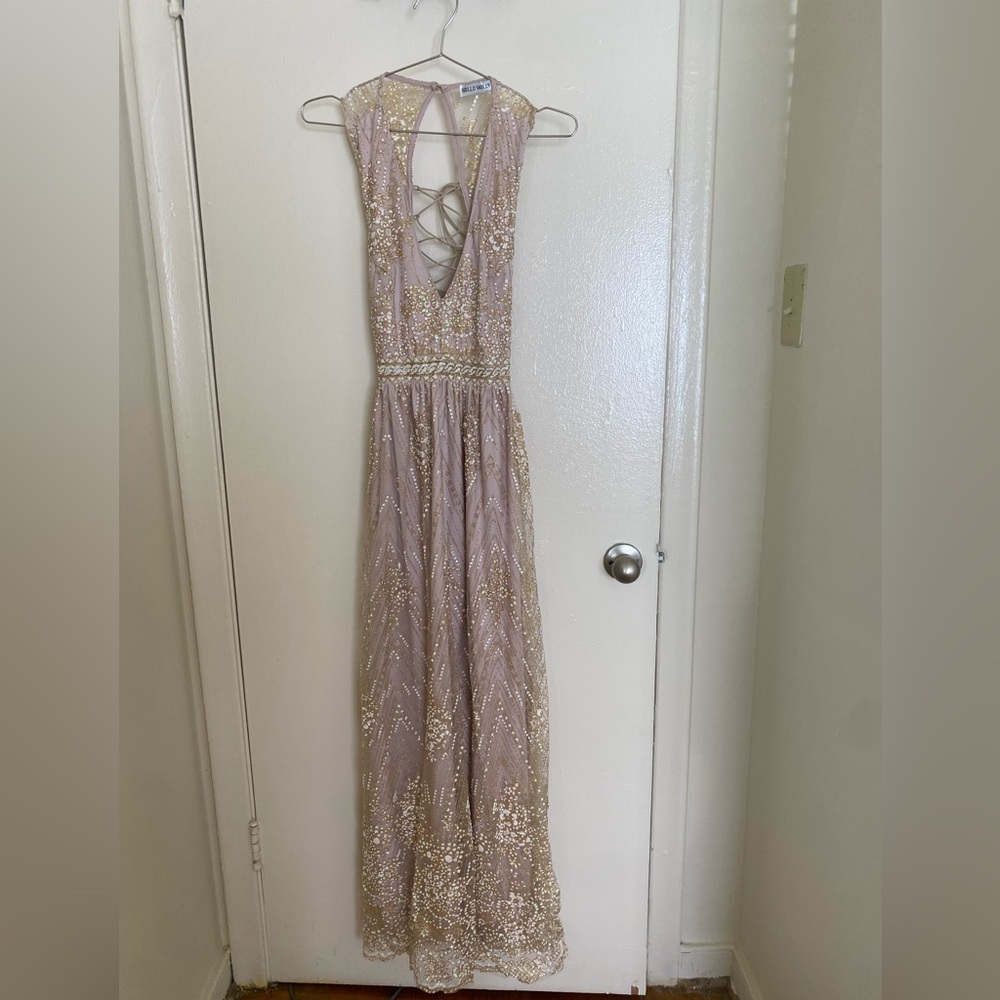 Hello Molly Sparkly Nude Dress